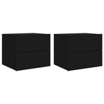 ZNTS Wall-mounted Bedside Cabinets with LED Lights 2 pcs Black 836815