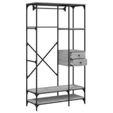ZNTS Wardrobe with Drawers Grey Sonoma 100x40x180 cm Engineered Wood 838951