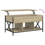 ZNTS Coffee Table Sonoma Oak 100x55x50 cm Engineered Wood and Metal 845337