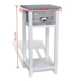 ZNTS Nightstand with 1 Drawer Grey and White 242038