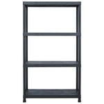 ZNTS Storage Shelf Racks 2 pcs Black 200 kg 80x40x138 cm Plastic 276259