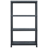 ZNTS Storage Shelf Racks 2 pcs Black 200 kg 80x40x138 cm Plastic 276259