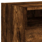 ZNTS Bedside Cabinets with LED Lights 2 pcs Smoked Oak 40x39x37 cm 836807