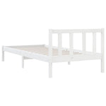 ZNTS 810068 Bed Frame without Mattress White Solid Wood 90x200 cm