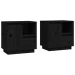 ZNTS Bedside Cabinets 2 pcs Black 50x34x50 cm Solid Wood Pine 814488