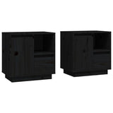 ZNTS Bedside Cabinets 2 pcs Black 50x34x50 cm Solid Wood Pine 814488