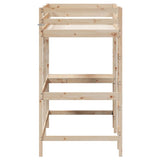 ZNTS Loft Bed without Mattress 100x200 cm Solid Wood Pine 842846