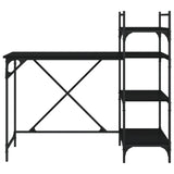 ZNTS Computer Desk with Shelves Black 120x47x109 cm 836213