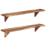 ZNTS Wall Shelves 2 pcs 110x20x18 cm Solid Wood Acacia 337824