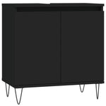 ZNTS 3 Piece Bathroom Furniture Set Black Engineered Wood 3190276