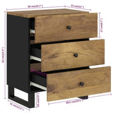 ZNTS Bedside Cabinet 50x33x62 cm Solid Wood Mango&Engineered Wood 350663