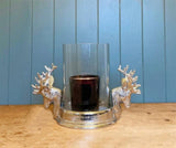 Stag Double Head Pillar Candle Holder S-CH6045