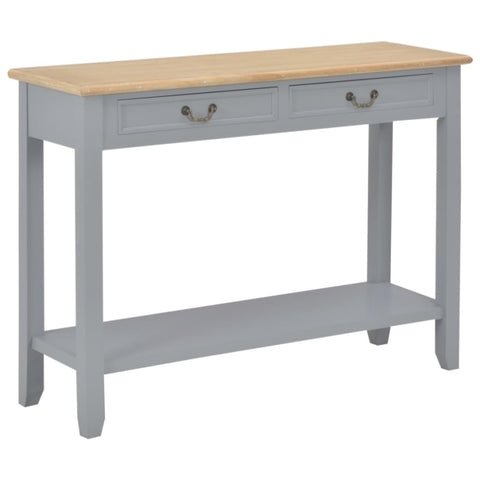 ZNTS Console Table Grey 110x35x80 cm Wood 249902