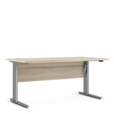 Prima Desk 150 cm in Oak with Height adjustable legs with electric control in Silver grey steel 72080402AK03A