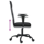 ZNTS Office Chair Height Adjustable Black Mesh Fabric and Faux Leather 353013