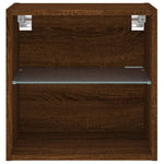 ZNTS Bedside Cabinets with LED Lights Wall-mounted 2 pcs Brown Oak 837077