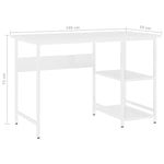 ZNTS Computer Desk White 105x55x72 cm MDF and Metal 20551