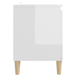 ZNTS TV Cabinet & Solid Wood Legs High Gloss White 103.5x35x50 cm 805965