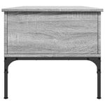 ZNTS Coffee Table Grey Sonoma 100x50x45 cm Engineered Wood and Metal 845414