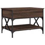 ZNTS Coffee Table Brown Oak 70x50x50 cm Engineered Wood and Metal 845355