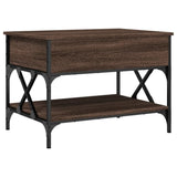 ZNTS Coffee Table Brown Oak 70x50x50 cm Engineered Wood and Metal 845355