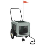 ZNTS Pet Bike Trailer Grey and Black Oxford Fabric and Iron 93930