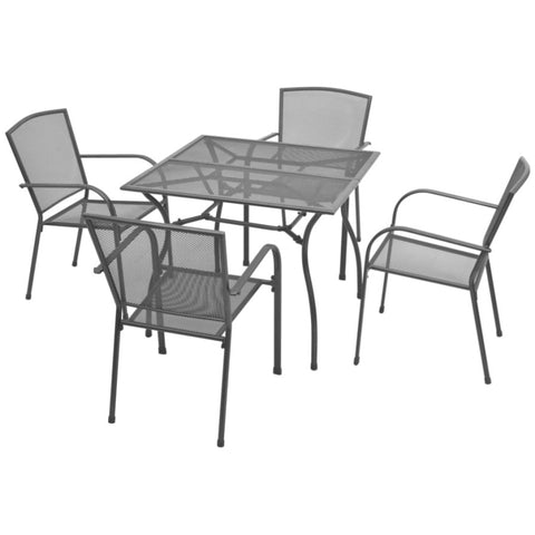 ZNTS 5 Piece Outdoor Dining Set Steel Anthracite 42707