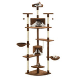 ZNTS Cat Tree with Sisal Scratching Posts 203 cm Brown and White 170528