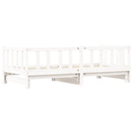 ZNTS Day Bed with Trundle without Mattress White 90x200 cm Solid Wood 836157