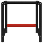 ZNTS Work Bench Frame Metal 80x57x79 cm Black and Red 147927