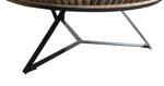 ZNTS Iona round coffee table Driftwood with glass top KK103