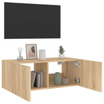 ZNTS TV Wall Cabinet with LED Lights Sonoma Oak 80x35x31 cm 837285