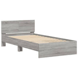 ZNTS Bed Frame without Mattress with LED Lights Grey Sonoma 100x200 cm 838804