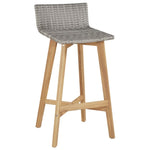 ZNTS Bar Chairs 2 pcs Solid Acacia Wood 44229