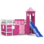 ZNTS Kids' Loft Bed with Tower without Mattress Pink 90x200 cm 3207077