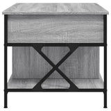 ZNTS Coffee Table Grey Sonoma 100x55x50 cm Engineered Wood and Metal 845339