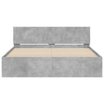 ZNTS Bed Frame with LED without Mattress Concrete Grey 160x200 cm 3207598