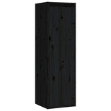 ZNTS Wall Cabinets 2 pcs Black 30x30x100 cm Solid Pinewood 813514