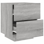 ZNTS Bedside Cabinets with LED Lights 2 pcs Grey Sonoma Engineered Wood 836746