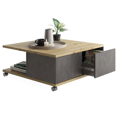 ZNTS FMD Mobile Coffee Table Artisan Oak 437010