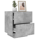 ZNTS Bedside Cabinets with LED Lights 2 pcs Concrete Grey Engineered Wood 836742