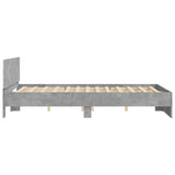 ZNTS Bed Frame with LED without Mattress Concrete Grey 160x200 cm 3207598