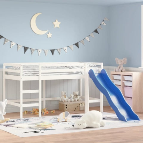 ZNTS Kids' Loft Bed without Mattress with Slide White 90x200 cm 835908