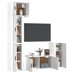 ZNTS 5 Piece TV Cabinet Set High Gloss White Engineered Wood 3188616