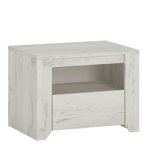 Angel 1 Drawer Bedside Cabinet White Craft Oak 4219562