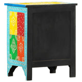 ZNTS Hand Painted bedside Cabinet 40x30x50 cm Solid Mango Wood 286157