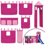 ZNTS Kids' Loft Bed with Tower without Mattress Pink 80x200 cm 3207071