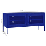 ZNTS TV Cabinet Navy Blue 105x35x50 cm Steel 336235