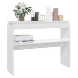 ZNTS Console Table High Gloss White 102x30x80 cm Engineered Wood 808329