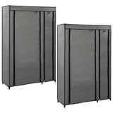 ZNTS Folding Wardrobes 2 pcs Grey 110x45x175 cm Fabric 282425